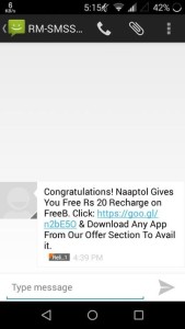 20 Rs Free Recharge from Freeb & Naaptol
