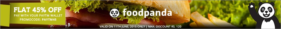 FoodPanda Paytm 45% Cashback
