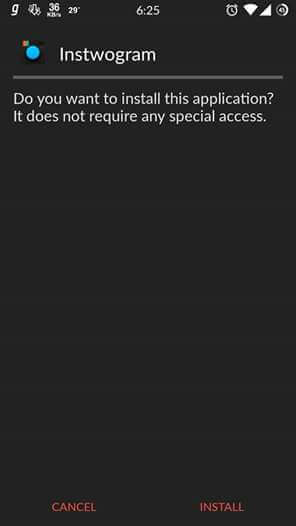 instwogram apk install